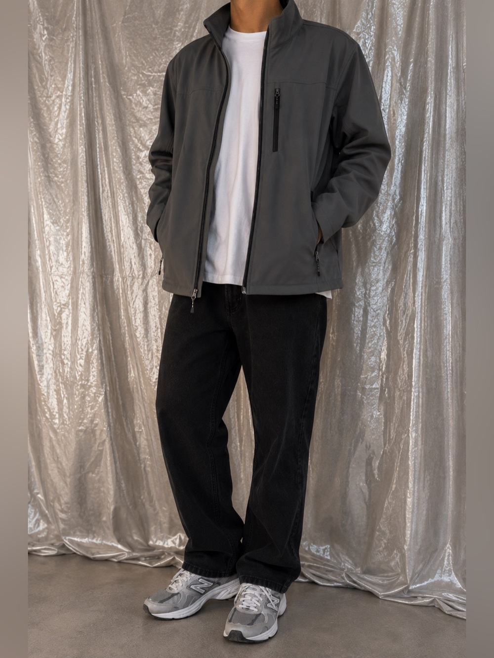 Swiss Tech Men's Gray Softshell Jacket - Lightweight Shell Coat Size 2XL